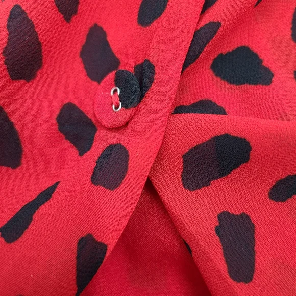 Final ❤️ Emily in Paris En Saison Paris Red Black Polkadot Retro Dress - Picture 7 of 10